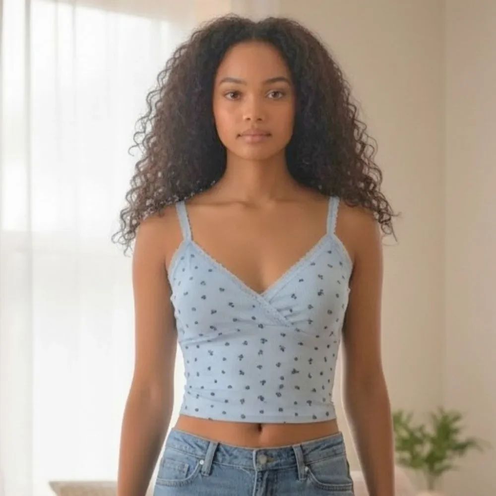 New Without Tag.Cotton On Light Blue Camisole with Pattern